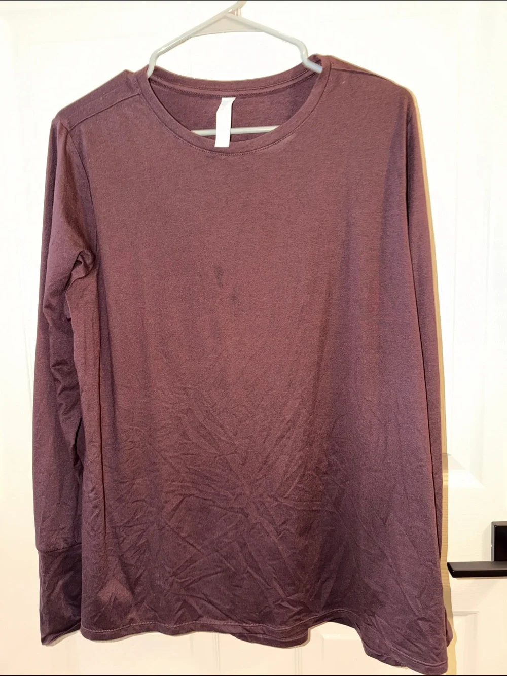 Zella Long-Sleeve Crew Top in Plum Brown